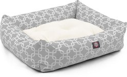 Majestic Pet Luxe Bagel Links Bolster Dog Bed with Removable Cover, Grey, Large slide 2 of 4