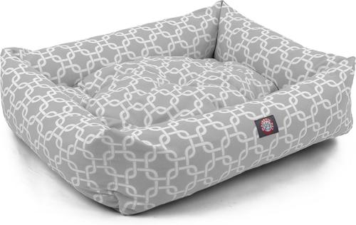 Show full view: Majestic Pet Luxe Bagel Links Bolster Dog Bed with Removable Cover, Grey, Large slide 4 of 4