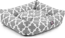 Majestic Pet Luxe Bagel Trellis Bolster Dog Bed with Removable Cover, Gray, Large slide 2 of 4