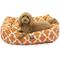 Show in main carousel: Majestic Pet Luxe Bagel Trellis Bolster Dog Bed with Removable Cover, Peach, Large slide 2 of 5