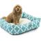 Show in main carousel: Majestic Pet Luxe Bagel Trellis Bolster Dog Bed with Removable Cover, Teal, X-Large slide 1 of 4