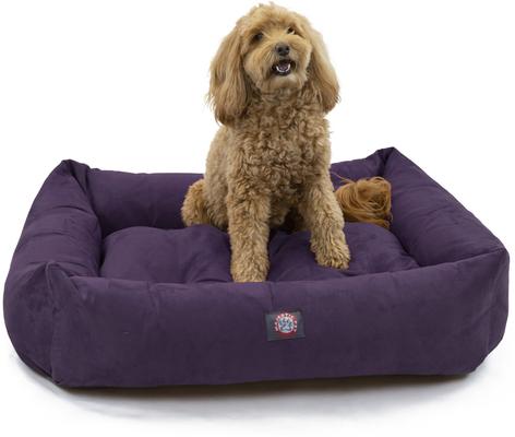 Show full view: Majestic Pet Luxe Bagel Velvet Bolster Dog Bed with Removable Cover, Amethyst, X-Large slide 3 of 7