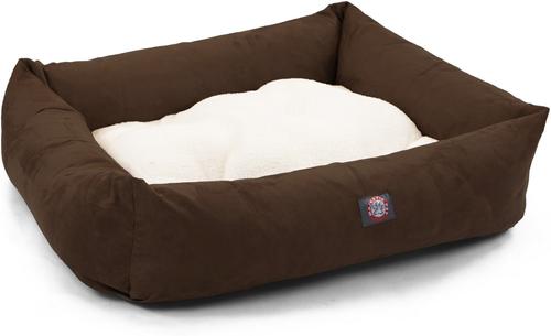 Show full view: Majestic Pet Luxe Bagel Velvet Bolster Dog Bed with Removable Cover, Espresso, Large slide 3 of 6