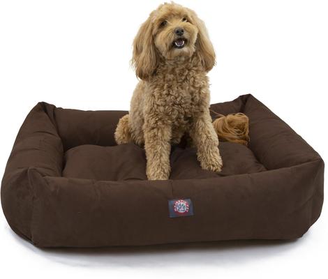 Show full view: Majestic Pet Luxe Bagel Velvet Bolster Dog Bed with Removable Cover, Espresso, X-Large slide 2 of 6