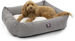 Majestic Pet Luxe Bagel Velvet Bolster Dog Bed with Removable Cover, Gray, X-Large