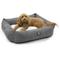 Show in main carousel: Majestic Pet Luxe Bagel Velvet Bolster Dog Bed with Removable Cover, Grey, Large slide 1 of 5