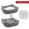 Show in main carousel: Majestic Pet Luxe Bagel Velvet Bolster Dog Bed with Removable Cover, Grey, Large slide 5 of 5