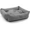 Show in main carousel: Majestic Pet Luxe Bagel Velvet Bolster Dog Bed with Removable Cover, Grey, Large slide 4 of 5