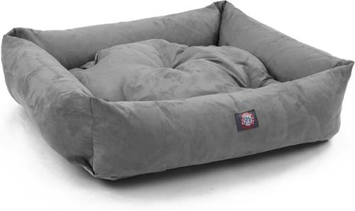 Show full view: Majestic Pet Luxe Bagel Velvet Bolster Dog Bed with Removable Cover, Grey, Large slide 4 of 5
