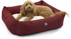 Majestic Pet Luxe Bagel Velvet Bolster Dog Bed with Removable Cover, Maroon, X-Large slide 1 of 6