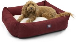 Majestic Pet Luxe Bagel Velvet Bolster Dog Bed with Removable Cover, Marron, Large