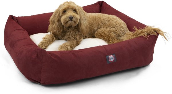 Show full view: Majestic Pet Luxe Bagel Velvet Bolster Dog Bed with Removable Cover, Marron, Large slide 1 of 5