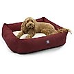 Show in main carousel: Majestic Pet Luxe Bagel Velvet Bolster Dog Bed with Removable Cover, Marron, Large slide 1 of 5