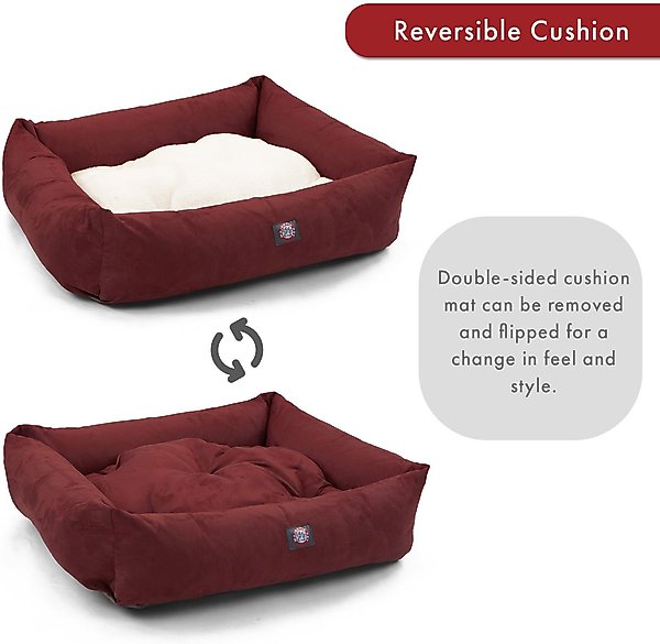 Show full view: Majestic Pet Luxe Bagel Velvet Bolster Dog Bed with Removable Cover, Marron, Large slide 5 of 5