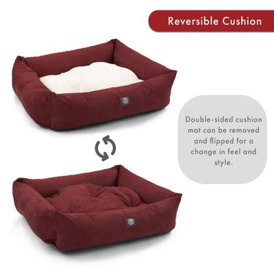 Show full view: Majestic Pet Luxe Bagel Velvet Bolster Dog Bed with Removable Cover, Marron, Large slide 5 of 5