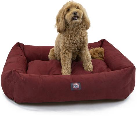Show full view: Majestic Pet Luxe Bagel Velvet Bolster Dog Bed with Removable Cover, Marron, Large slide 2 of 5