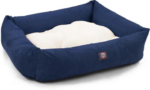 Show full view: Majestic Pet Luxe Bagel Velvet Bolster Dog Bed with Removable Cover, Navy, X-Large slide 3 of 6