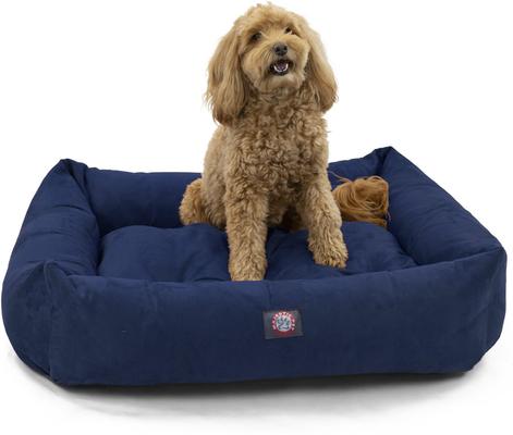 Show full view: Majestic Pet Luxe Bagel Velvet Bolster Dog Bed with Removable Cover, Navy, X-Large slide 2 of 6