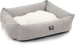 Majestic Pet Luxe Bagel Velvet Bolster Dog Bed with Removable Cover, Smoke, Large slide 2 of 5