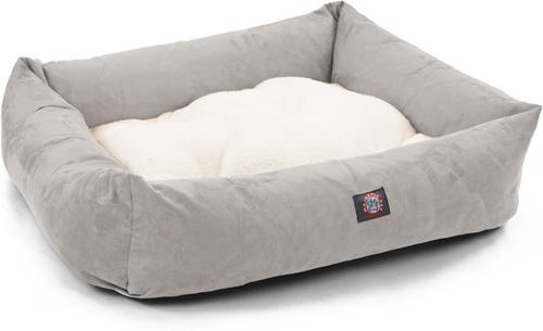 Show full view: Majestic Pet Luxe Bagel Velvet Bolster Dog Bed with Removable Cover, Smoke, X-Large slide 3 of 6