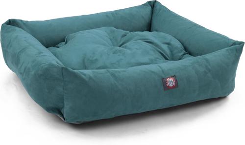 Show full view: Majestic Pet Luxe Bagel Velvet Bolster Dog Bed with Removable Cover, Turquoise, Large slide 4 of 6