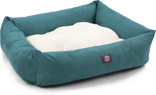 Show full view: Majestic Pet Luxe Bagel Velvet Bolster Dog Bed with Removable Cover, Turquoise, Large slide 3 of 6