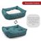 Show in main carousel: Majestic Pet Luxe Bagel Velvet Bolster Dog Bed with Removable Cover, Turquoise, Large slide 5 of 6