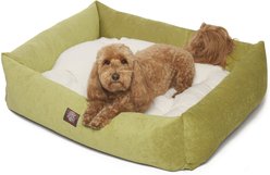 Majestic Pet Luxe Bagel Villa Bolster Dog Bed with Removable Cover, Apple, Large