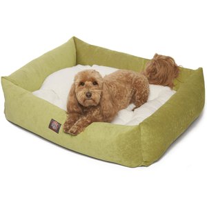 Majestic Pet Luxe Bagel Villa Bolster Dog Bed with Removable Cover, Apple, Large