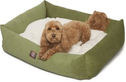Majestic Pet Luxe Bagel Villa Bolster Dog Bed with Removable Cover, Fern, Large