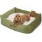 Show in main carousel: Majestic Pet Luxe Bagel Villa Bolster Dog Bed with Removable Cover, Fern, Large slide 1 of 1