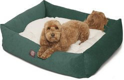 Majestic Pet Luxe Bagel Villa Bolster Dog Bed with Removable Cover, Marine, Large