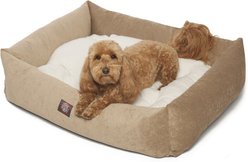 Majestic Pet Luxe Bagel Villa Bolster Dog Bed with Removable Cover, Pearl, Large