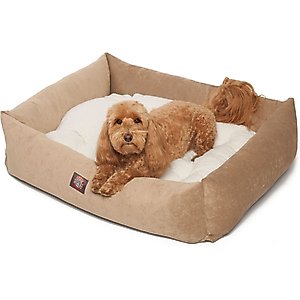 Majestic Pet Luxe Bagel Villa Bolster Dog Bed with Removable Cover, Pearl, X-Large