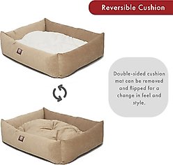 Majestic Pet Luxe Bagel Villa Bolster Dog Bed with Removable Cover, Pearl, X-Large slide 2 of 6