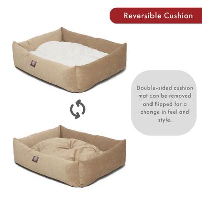 Show full view: Majestic Pet Luxe Bagel Villa Bolster Dog Bed with Removable Cover, Pearl, X-Large slide 5 of 6