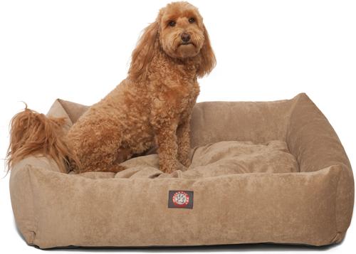 Show full view: Majestic Pet Luxe Bagel Villa Bolster Dog Bed with Removable Cover, Pearl, X-Large slide 2 of 6