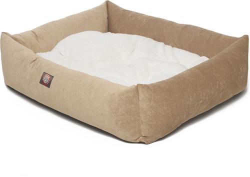 Show full view: Majestic Pet Luxe Bagel Villa Bolster Dog Bed with Removable Cover, Pearl, X-Large slide 3 of 6