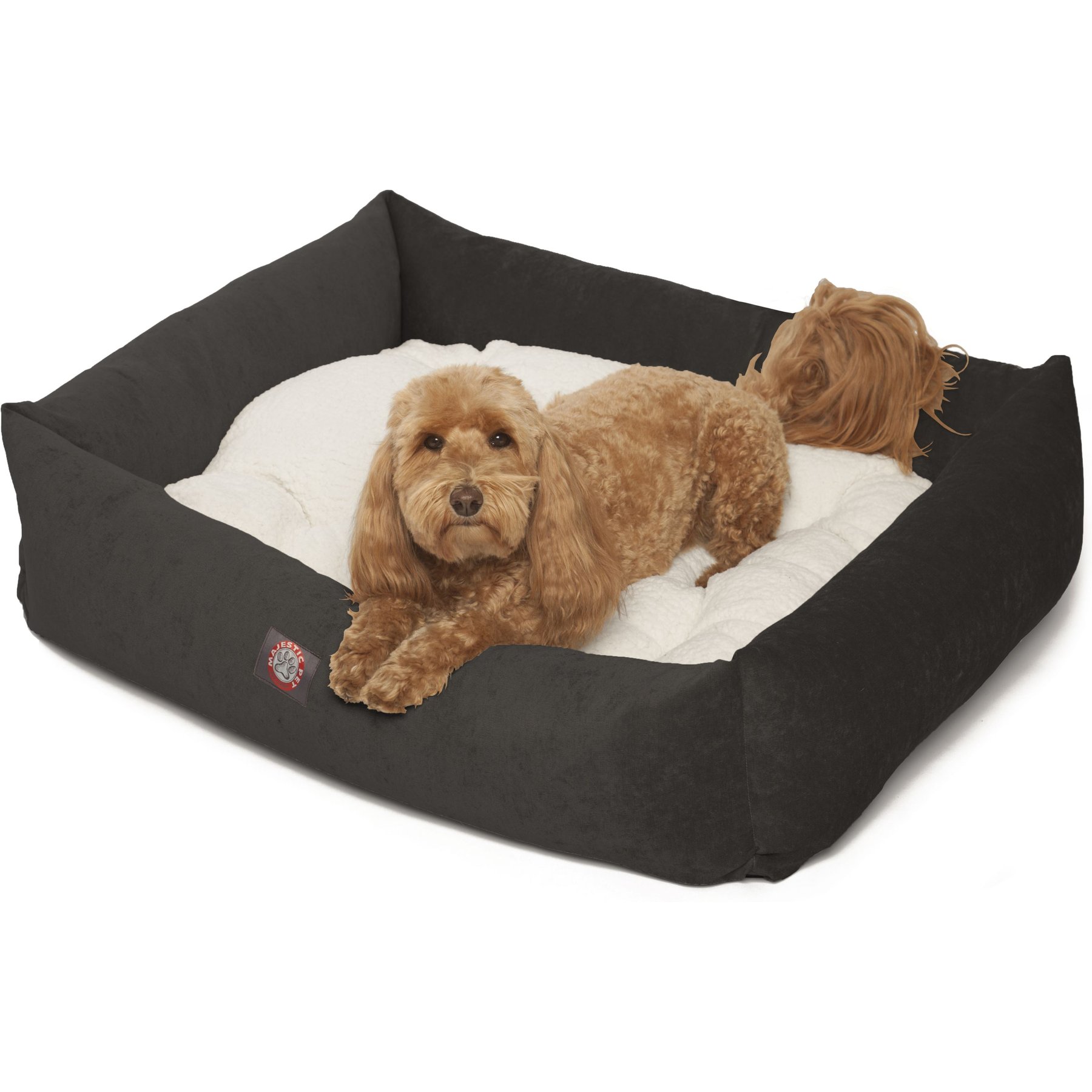 Majestic Pet Luxe Bagel Villa Bolster Dog Bed with Removable Cover, Storm, X-Large