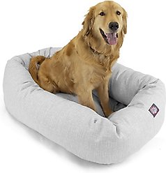 Majestic Pet Palette Heathered Bagel Bolster Dog Bed, Gray, Large