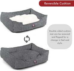 Majestic Pet Palette Heathered Contemp Lounge Bolster Dog Bed with Removable Cover, Large, Black slide 2 of 5