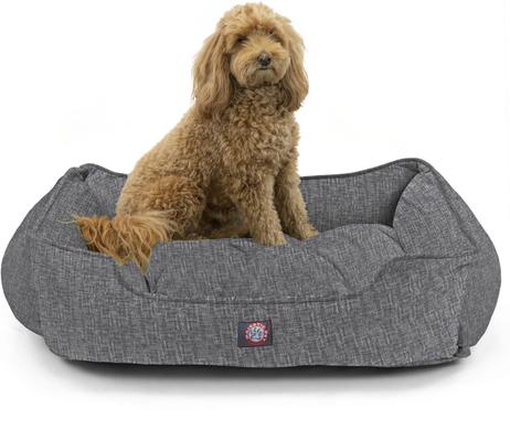 Show full view: Majestic Pet Palette Heathered Contemp Lounge Bolster Dog Bed with Removable Cover, Large, Black slide 2 of 5