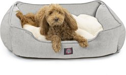 Majestic Pet Palette Heathered Contemp Lounge Bolster Dog Bed with Removable Cover, Large, Gray
