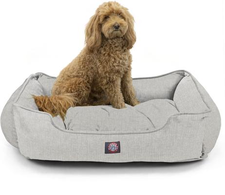 Show full view: Majestic Pet Palette Heathered Contemp Lounge Bolster Dog Bed with Removable Cover, Large, Gray slide 2 of 5