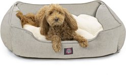 Majestic Pet Palette Heathered Contemp Lounge Bolster Dog Bed with Removable Cover, Large, Tan