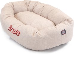 Majestic Pet Palette Heathered Personalized Bagel Cat & Dog Bed, Blush Pink, Large slide 2 of 5