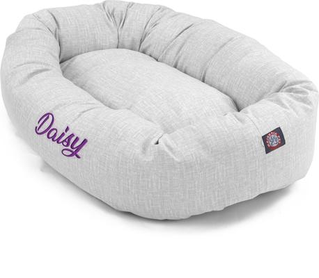 Show full view: Majestic Pet Palette Heathered Personalized Bagel Cat & Dog Bed, Gray, Large slide 3 of 8