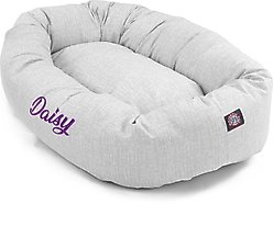 Majestic Pet Palette Heathered Personalized Bagel Cat & Dog Bed, Gray, Medium slide 2 of 5