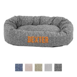 Majestic Pet Palette Heathered Personalized Bagel Cat & Dog Bed, Light Black, Large slide 1 of 5