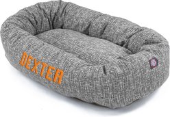 Majestic Pet Palette Heathered Personalized Bagel Cat & Dog Bed, Light Black, Large slide 2 of 5